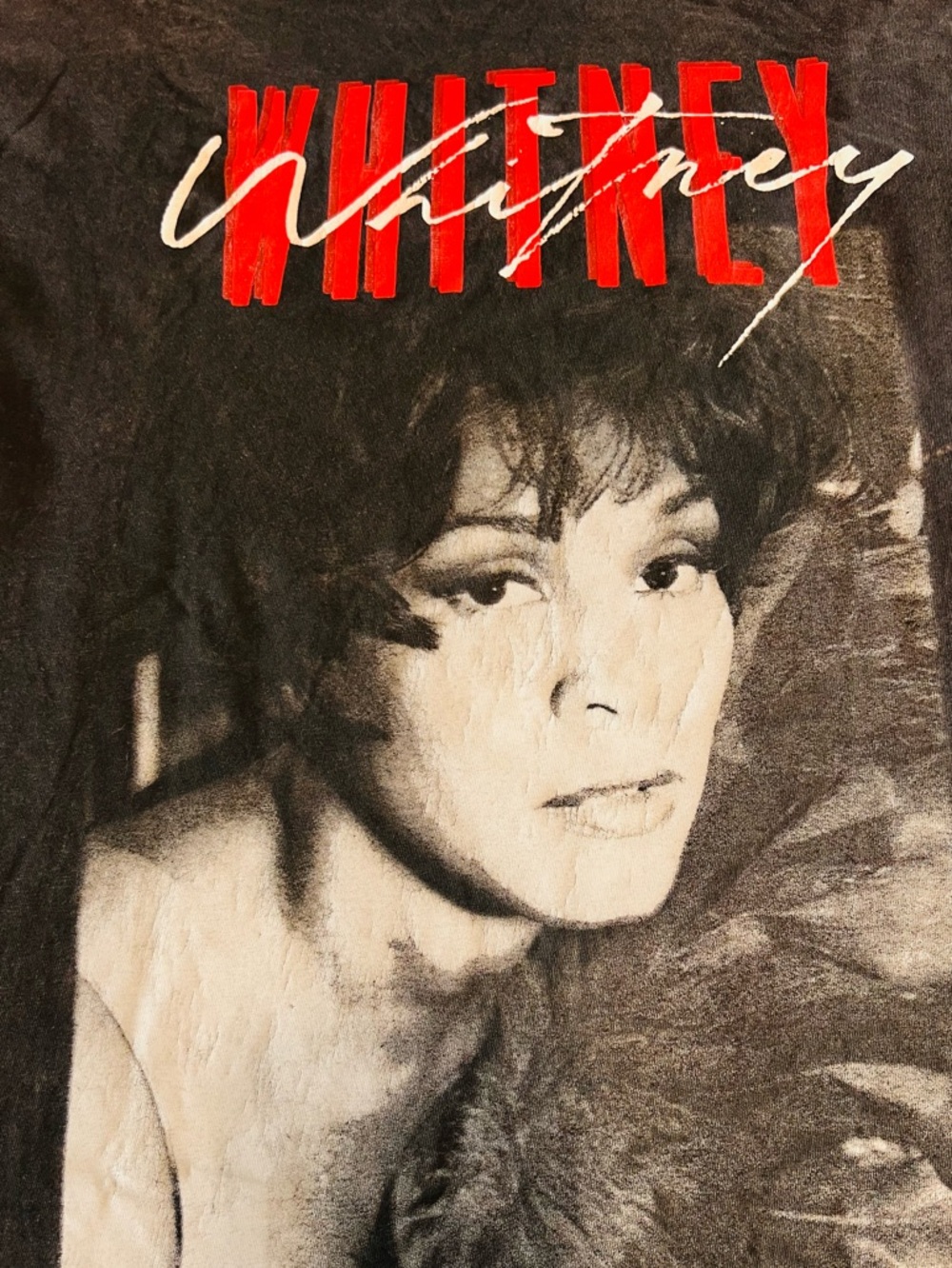 Vintage Whitney  Graphic Tee - Black with Red Accents